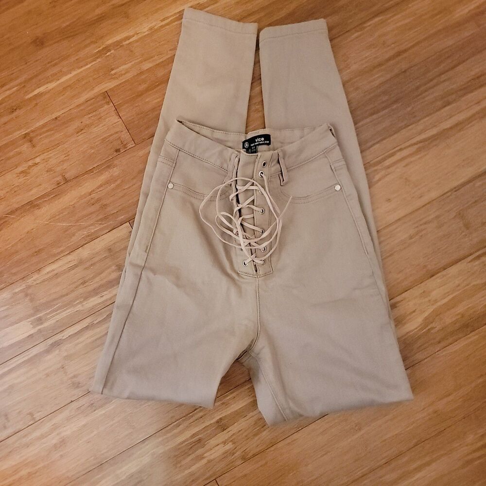Vice High Waist Tan Tube Jeans Size 2